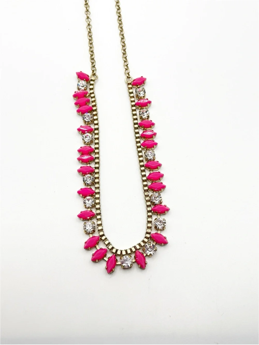 J.Crew NEW Hot Pink and Clear‎ Rhinestone Necklace